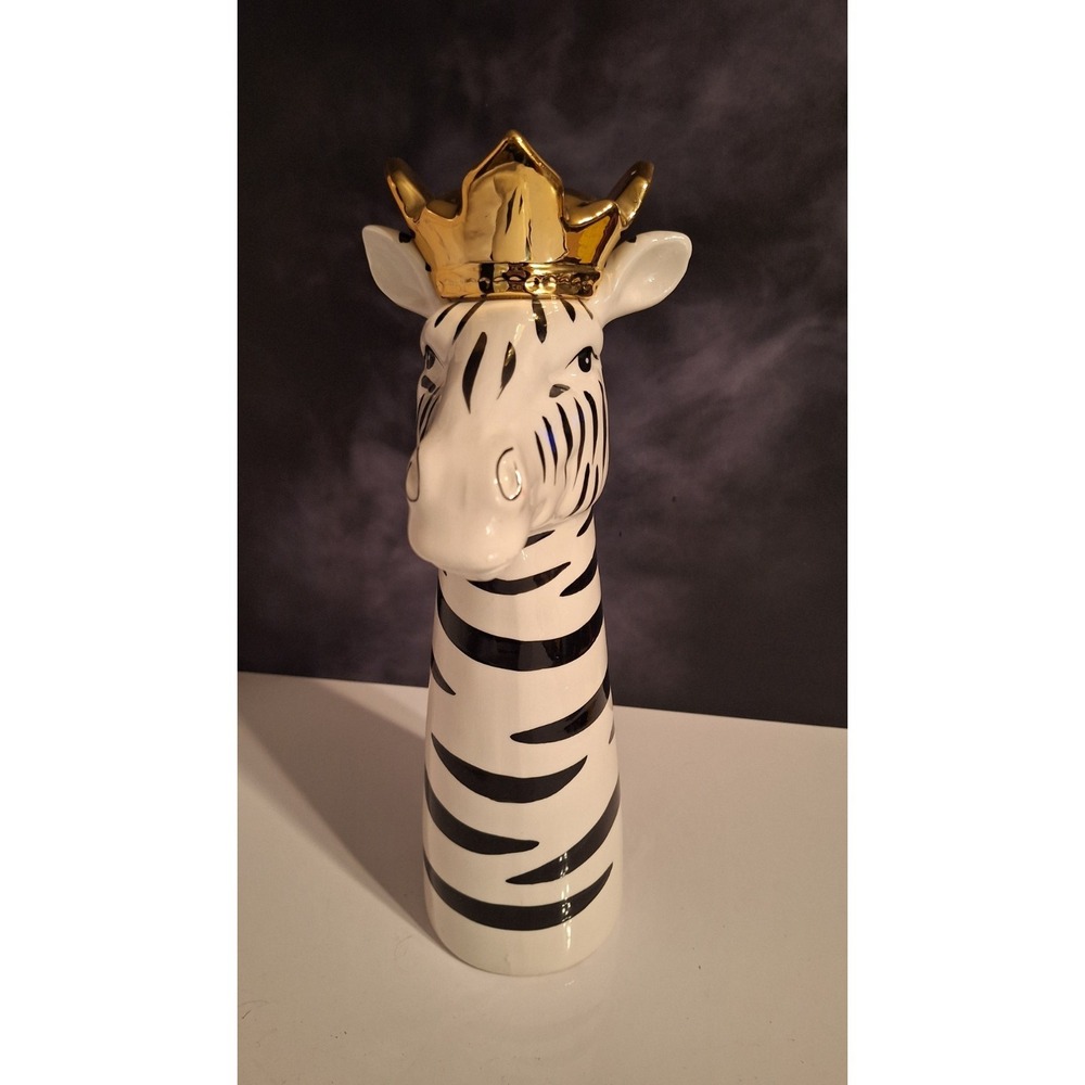 NEW Modern Ceramic Royal King Zebra Figurine Statue Fitz Floyd Style
